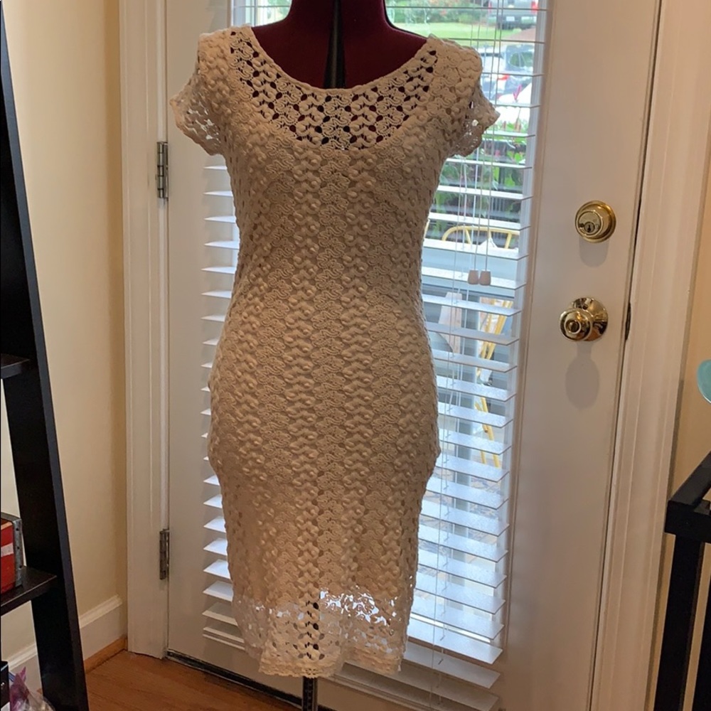 Free people cream low back dress